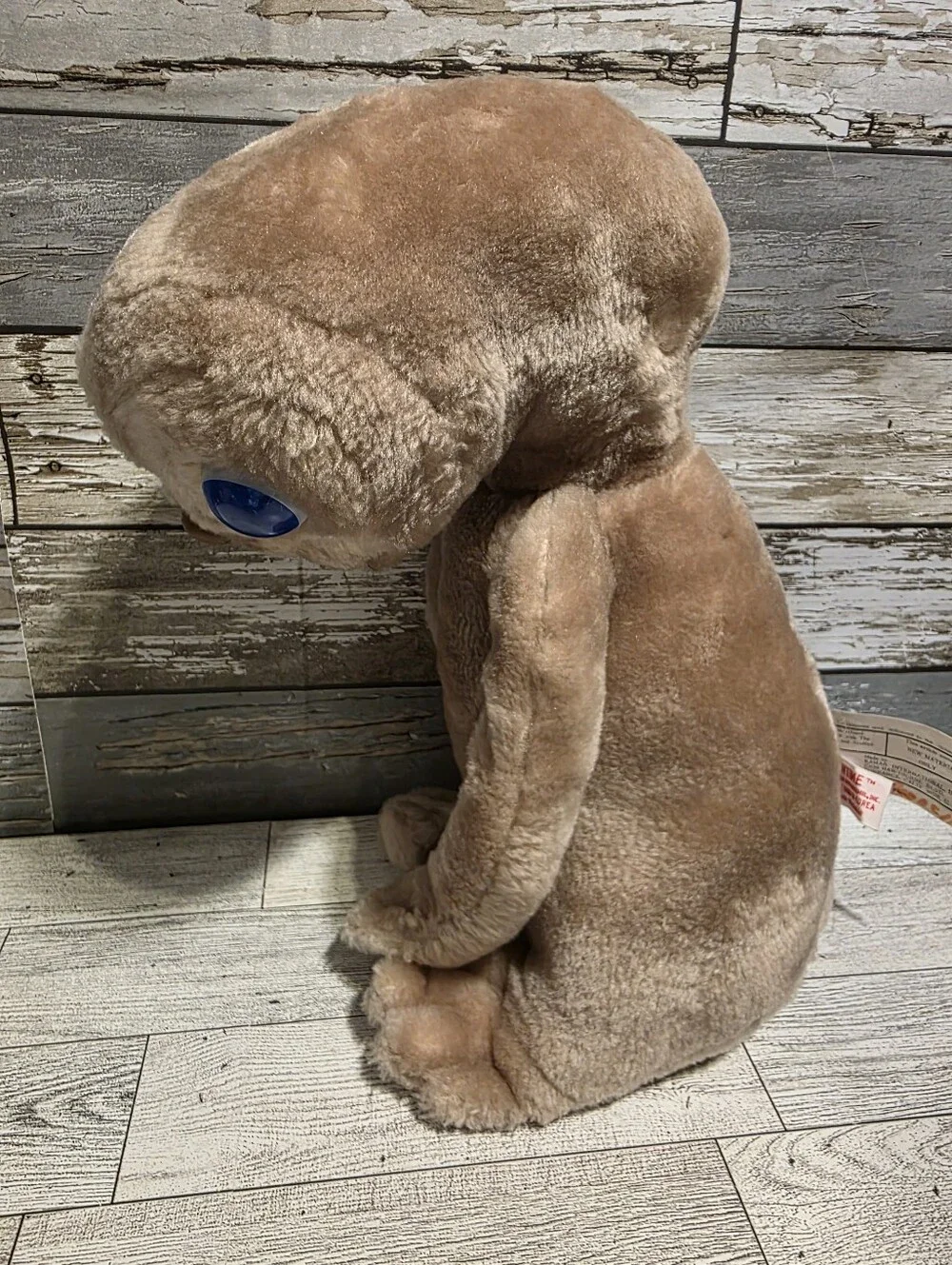 Vintage Plush ET  Stuffed Toy - Soft Beige with Blue Eyes